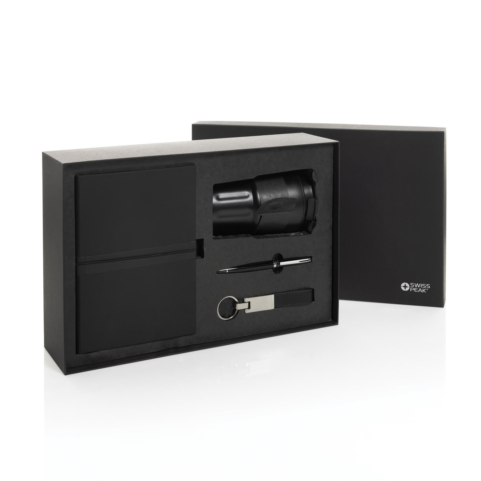 Užrašų knygutės rinkinys Swiss Peak RCS certified deluxe business gift set w/ tumbler - Image 2